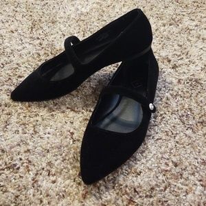 Black flats with strap